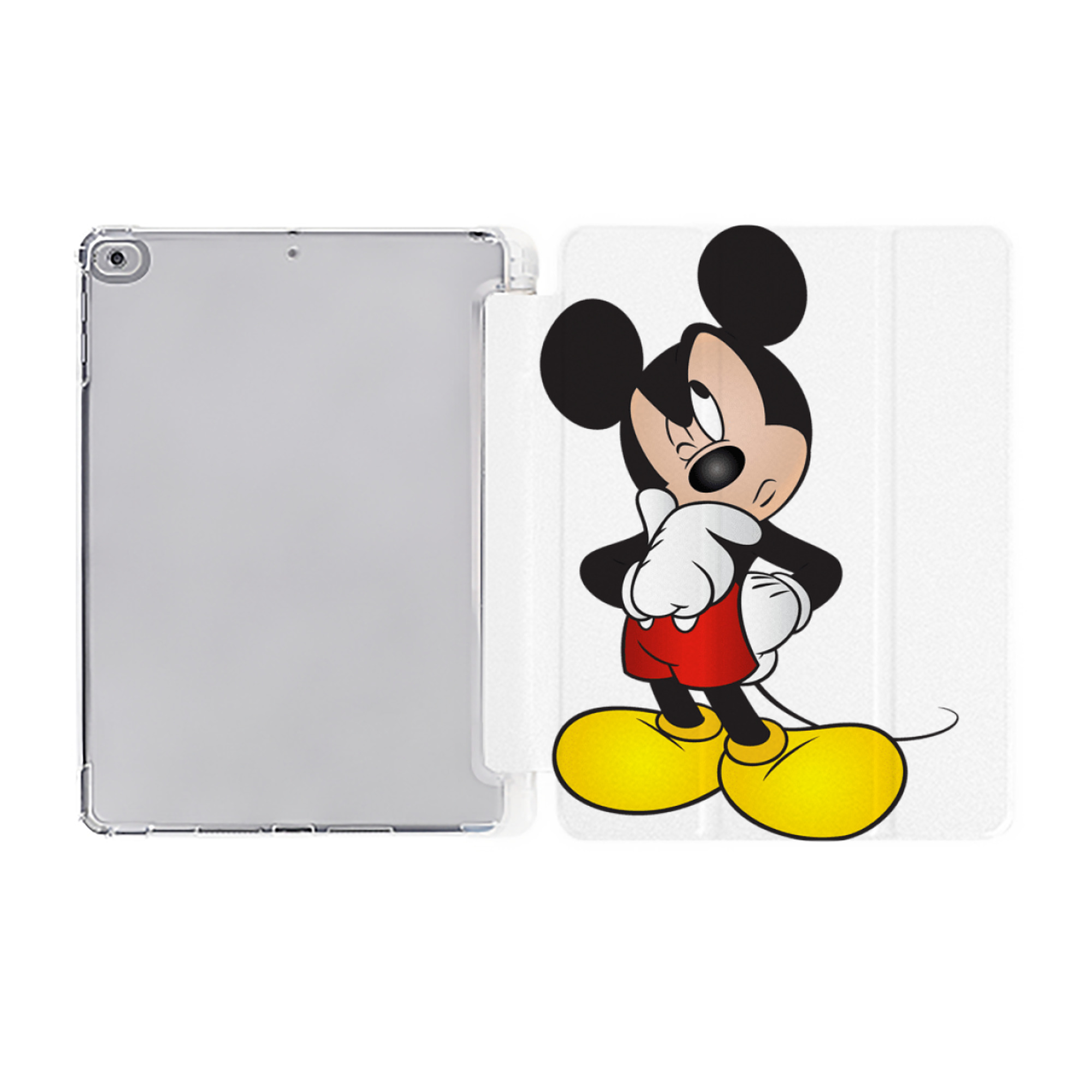 ミッキーマウス Mickey Mouse IPad ケース ペン収納付き 三つ折りスタンド PUレザー×シリコン 対応機種9.5/10.5/10.9インチ
